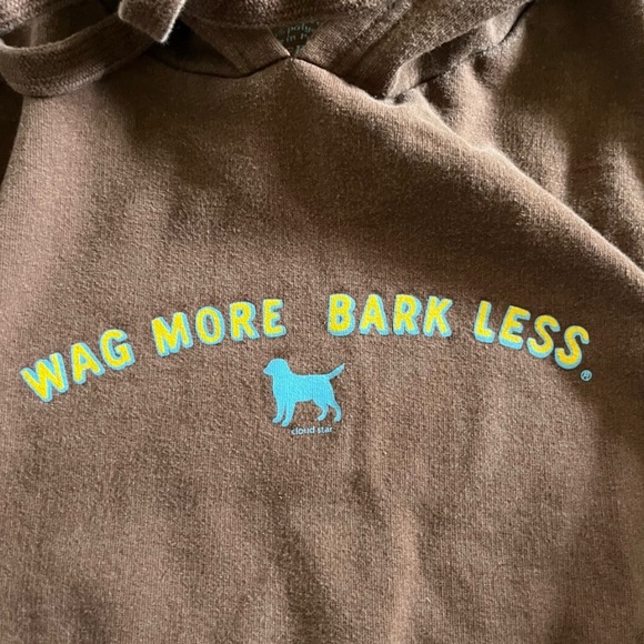 Y2K Cloud Star ‘Wag More Bark Less’ Brown Hoodie - Picture 3 of 6